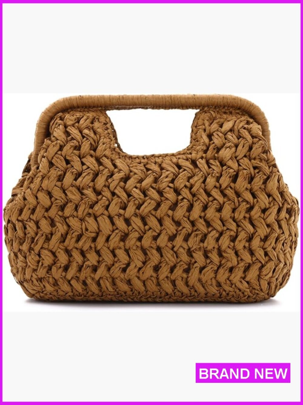 Straw Clutch Purse Dumpling Bag Beach Woven Handbag Summer Shoulder Crossbody